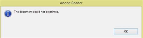 Unable to print: The document could not be printed .